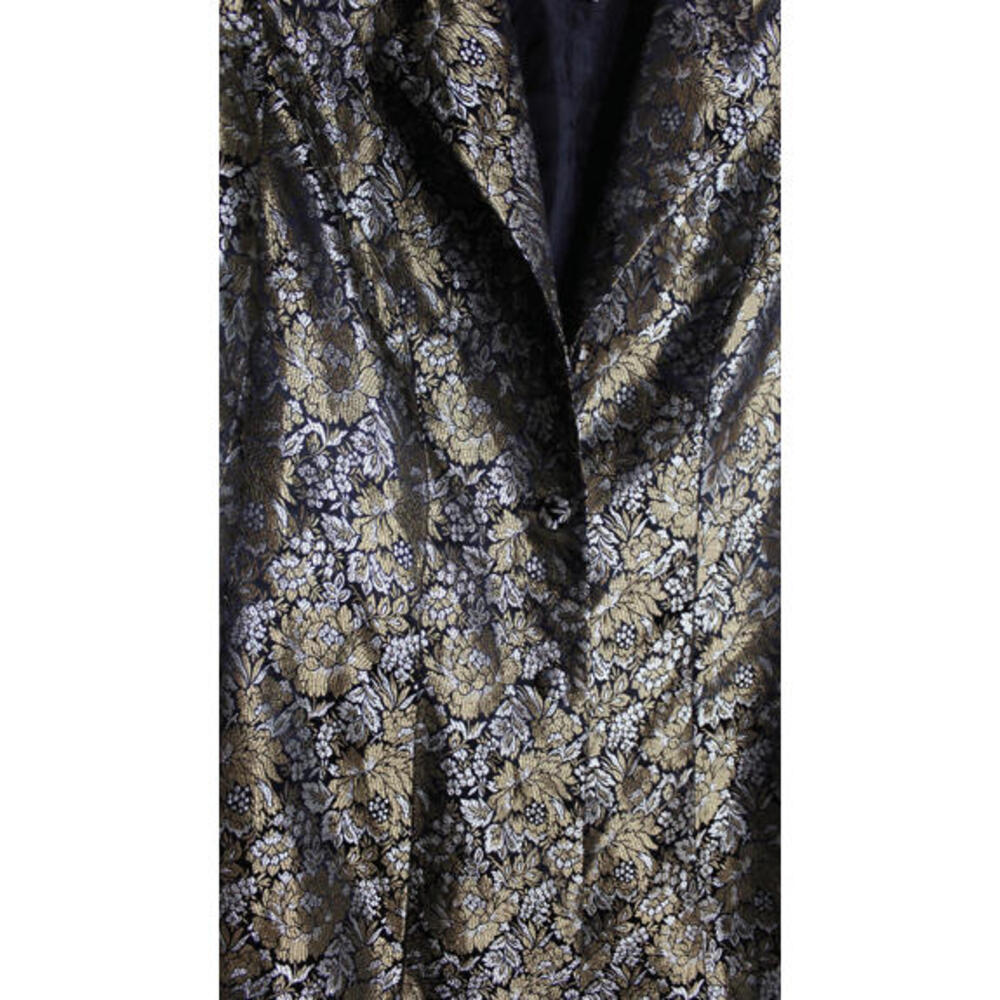 Metallic Satin Brocade Floral Blazer - 10 - Picture 3 of 5